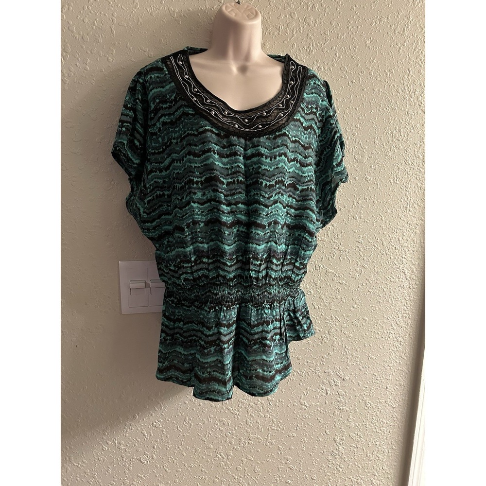 New Xl Cato Lace & Stud Embellished Multi Top #1525*8